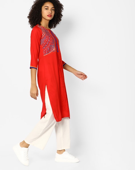 Rangmanch by Pantaloons Women Embroidered High Low Kurta - Price