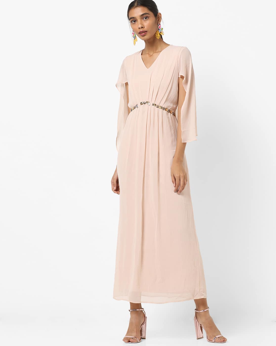 peach maxi dress casual