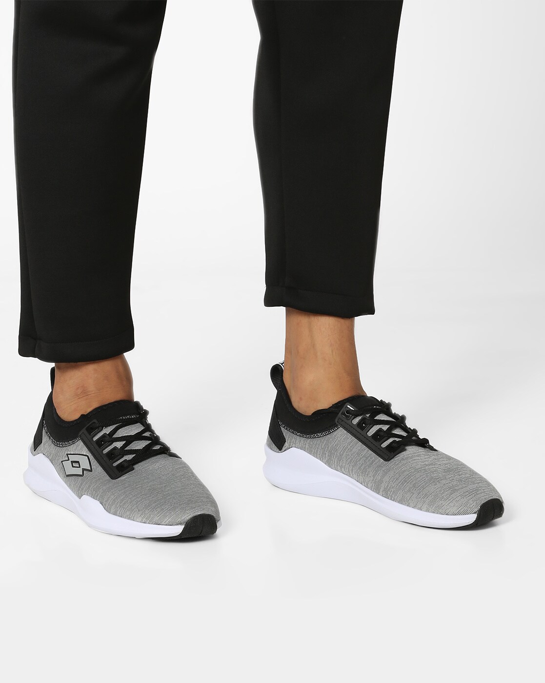 Buy Gray Mesh Lace Up Sports Shoes online | Looksgud.in