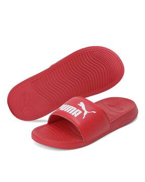 puma red flip flops