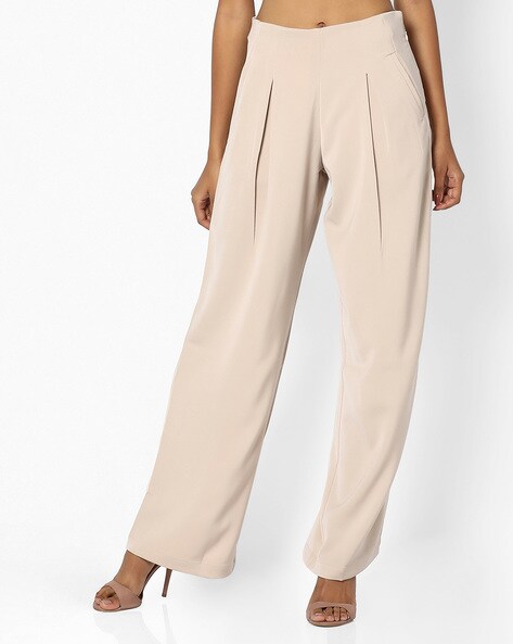 Buy Beige Trousers & Pants for Women by AND Online