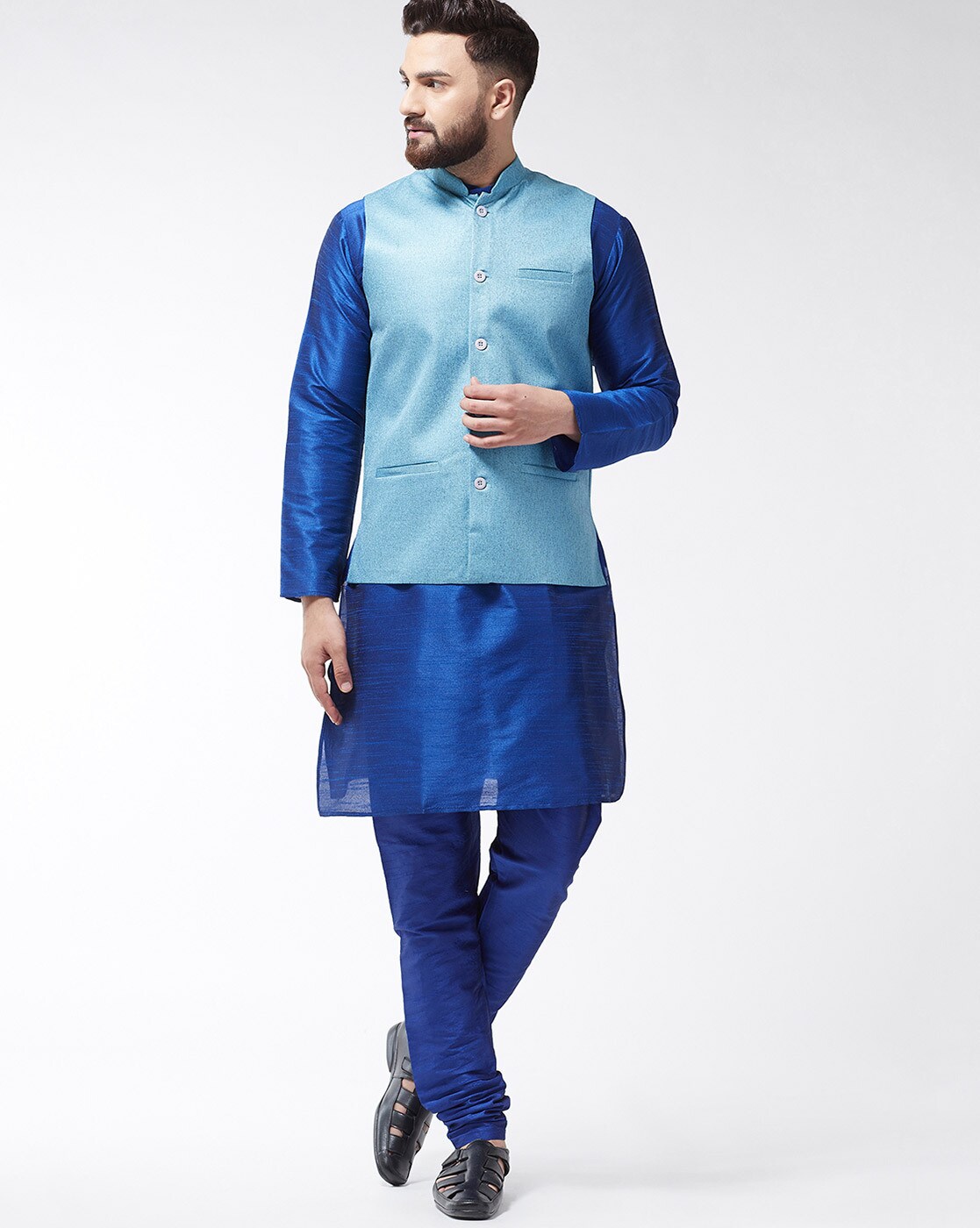 royal blue nehru jacket