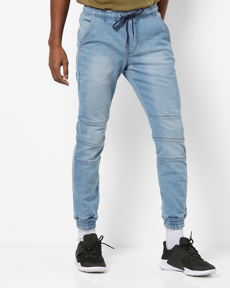 light denim joggers mens