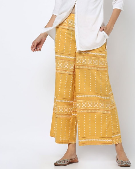 Geometric Print Pants with Insert Pockets Price in India
