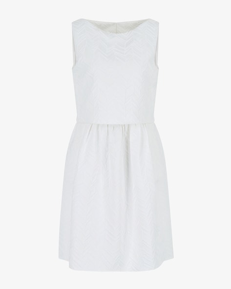 Buy EMPORIO ARMANI Regular Fit A-Line Dress | Off White Color Women | AJIO  LUXE