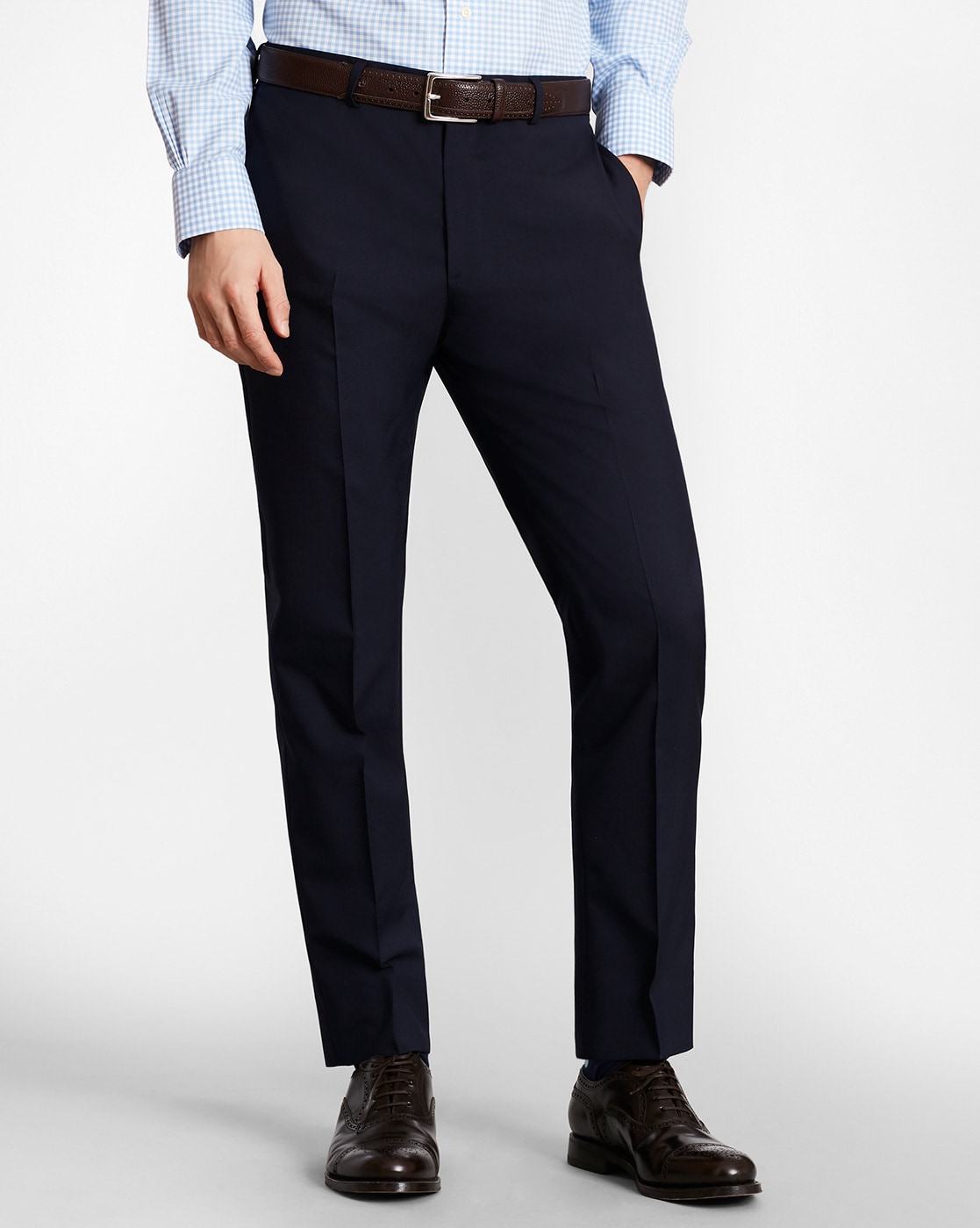 Buy Navy Blue Trousers & Pants for Men by BROOKS BROTHERS Online ...