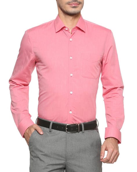 pink shirt mens slim fit