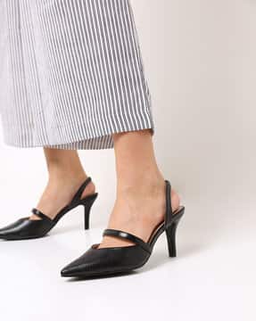 black slingback stilettos