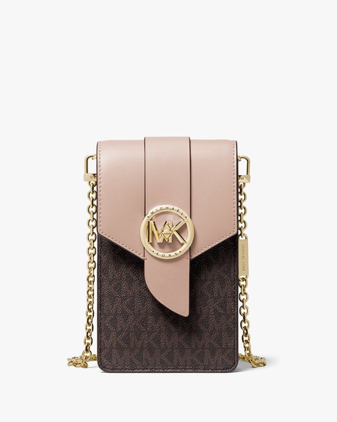 Buy Michael Kors Charm Sling Bag with Signature Branding | Brown & Pink  Color Women | AJIO LUXE