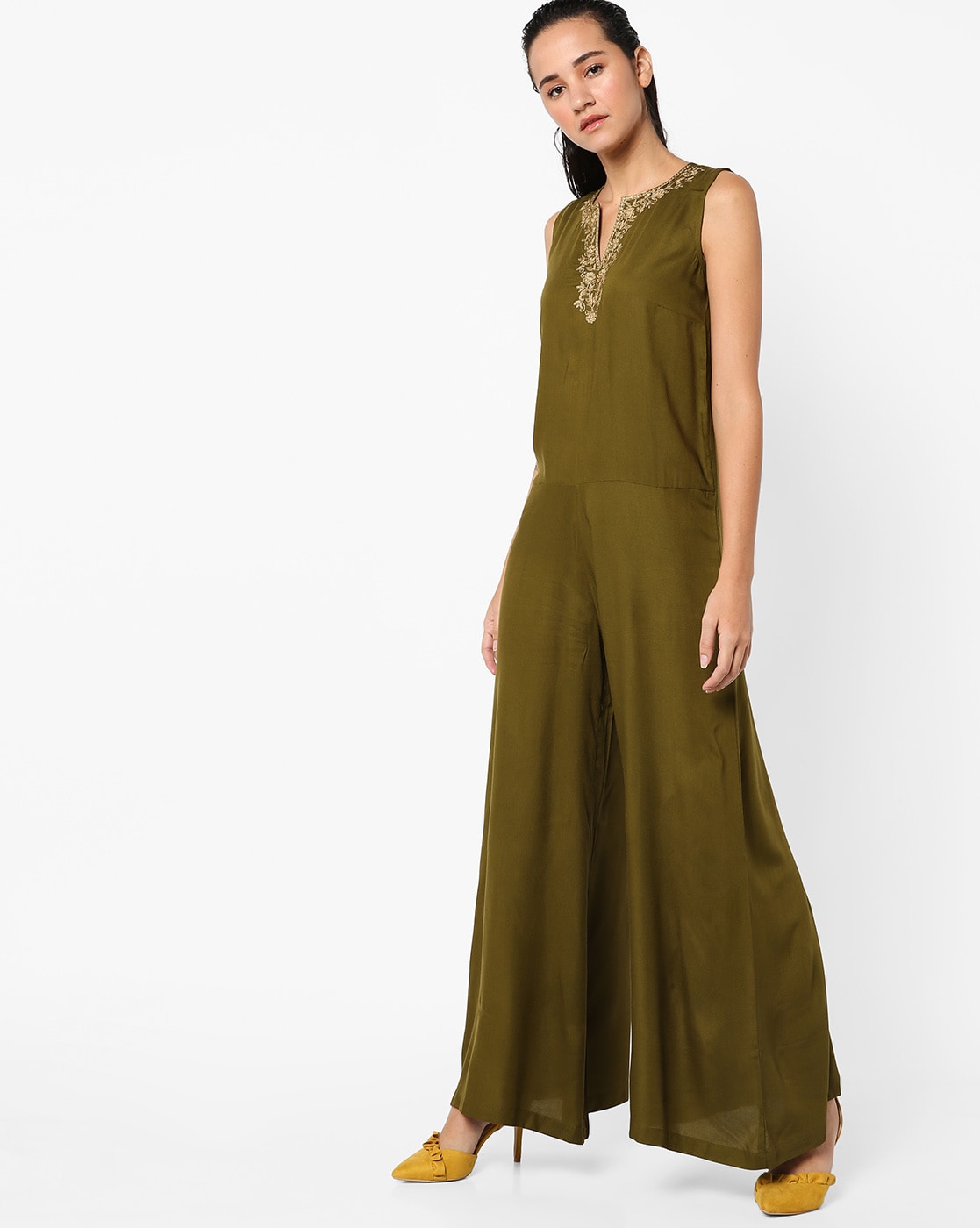 olive green formal jumpsuit