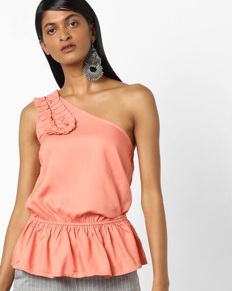 one shoulder peplum top