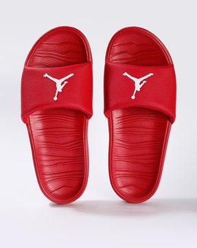 Red and discount white jordan slides