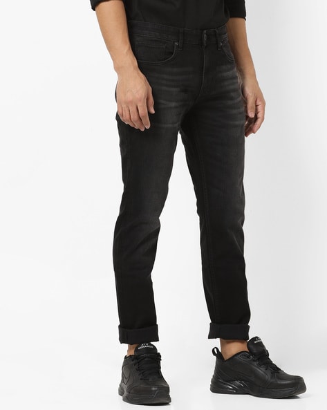 Buy Red Tape Black Lightly Washed Regular Fit Jeans for Men's Online @ Tata  CLiQ