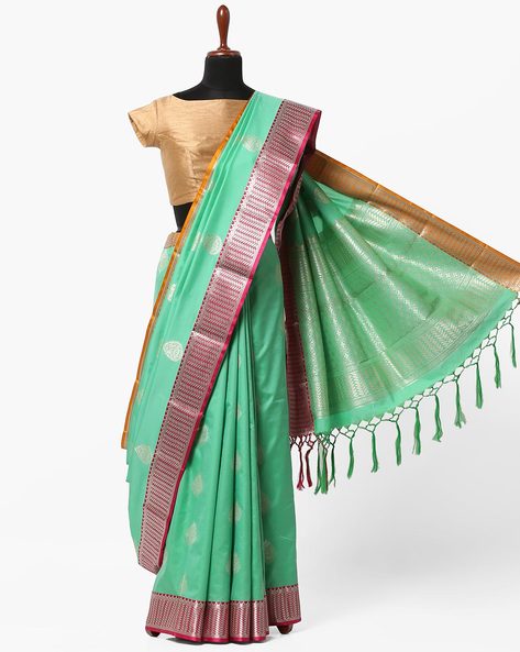 Buy Peach Sarees for Women by Varkala Silk Saree Online | Ajio.com