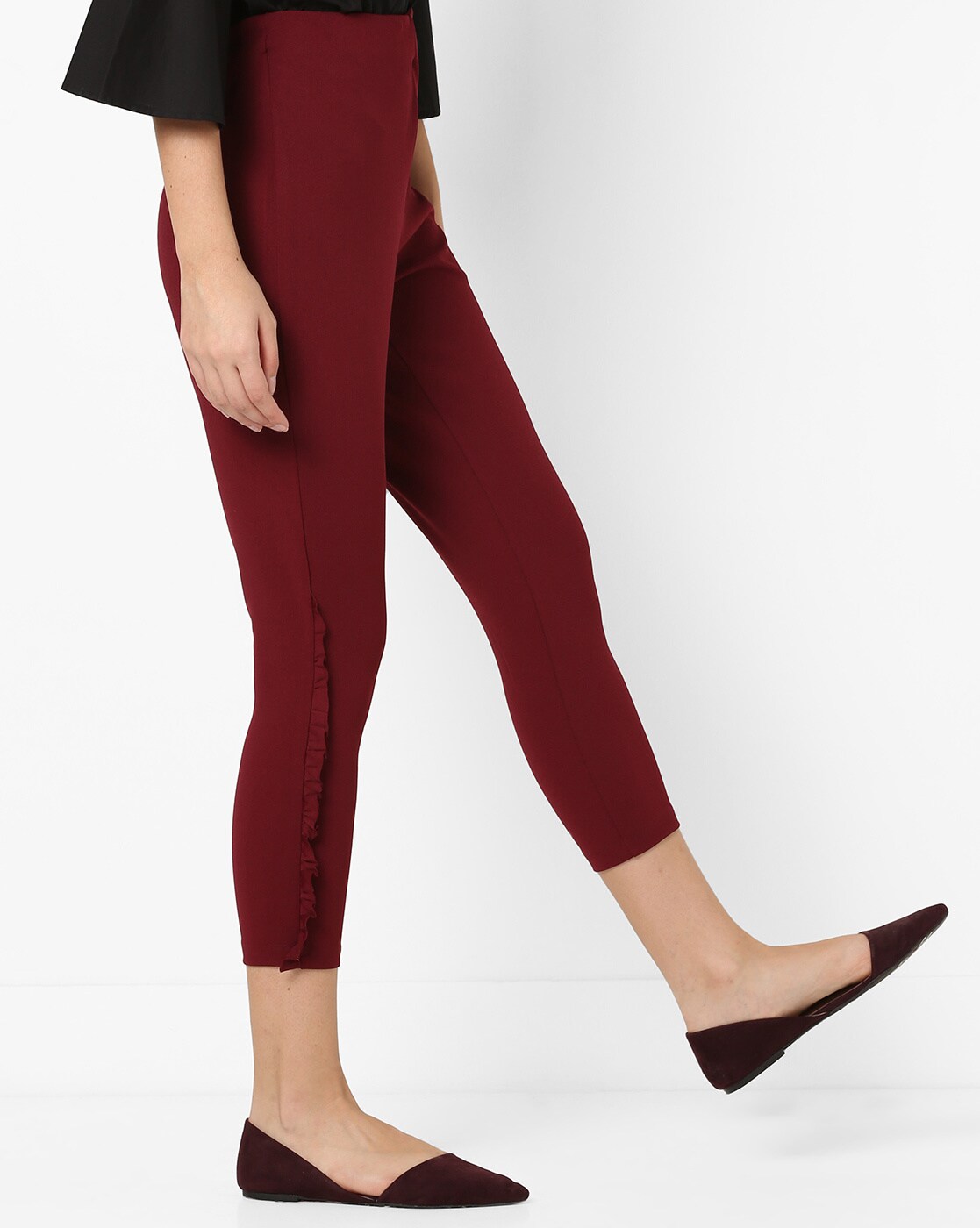 Buy Maroon Trousers & Pants for Women by AJIO Online