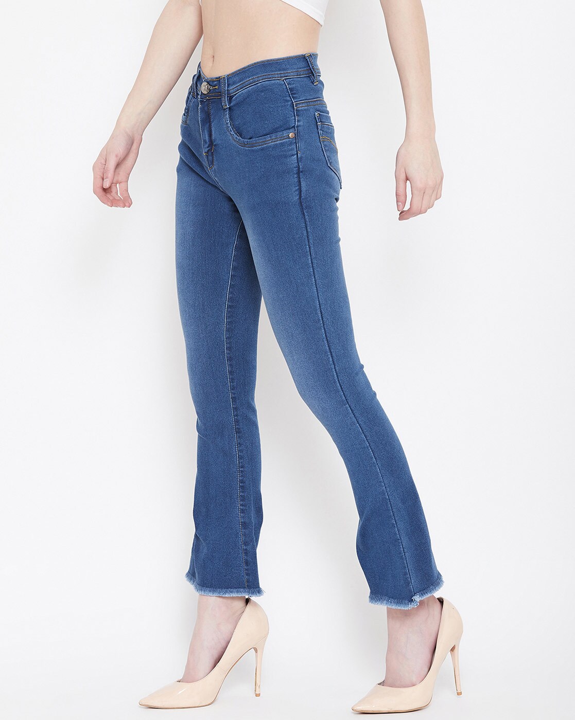 bootcut jeans with frayed hem