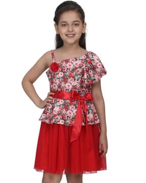 red fit and flare dress