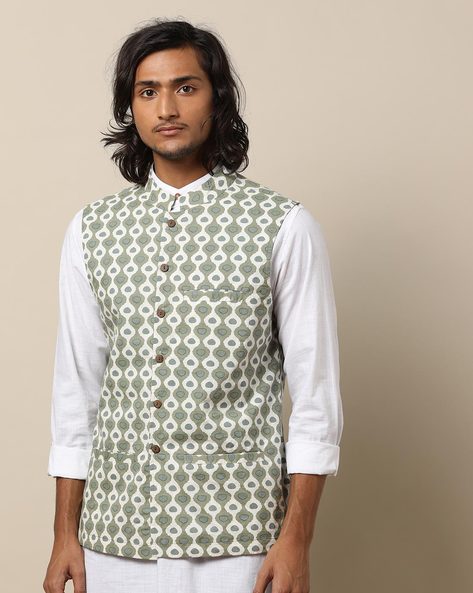 Buy Grey Jaipuri Buti Print Jacket by LITTLECHEER at Ogaan Online Shopping  Site