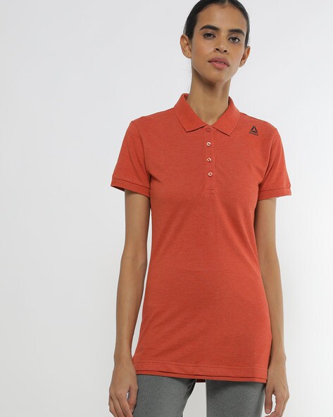 reebok polo shirts womens orange