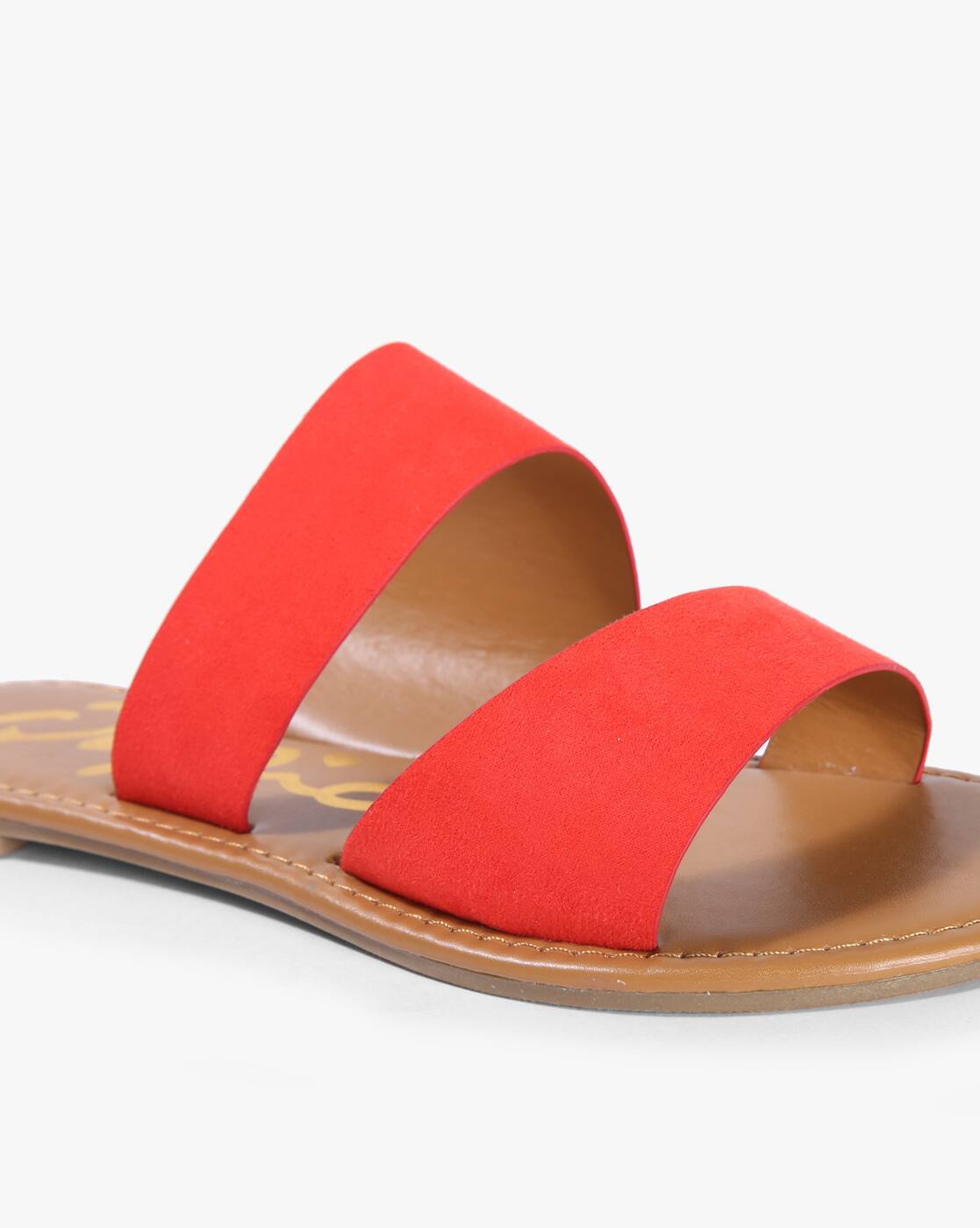 Buy Blood Orange Flat Sandals for Women by QUPID Online | Ajio.com