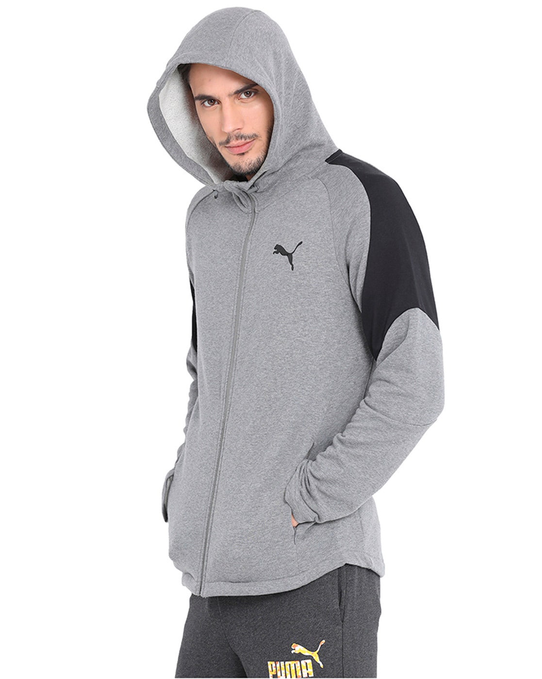 puma zip front hooded jacket