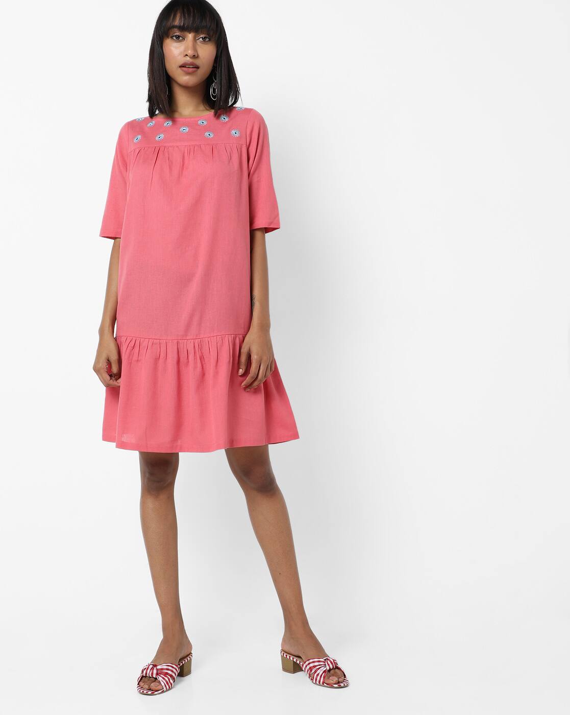 ajio pink dress
