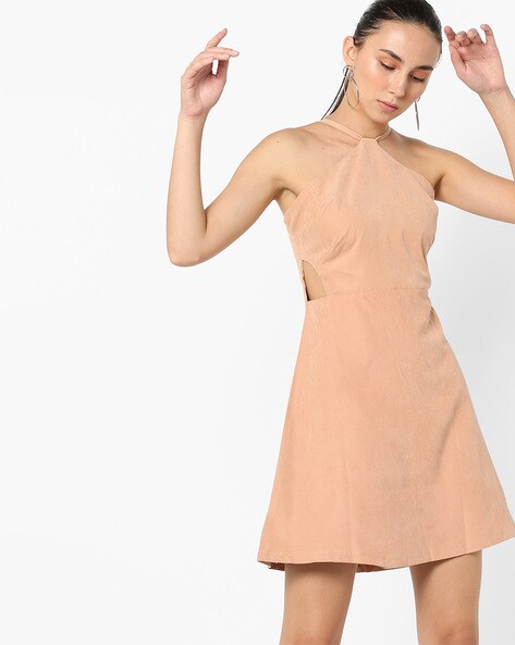 ajio halter neck a line dress