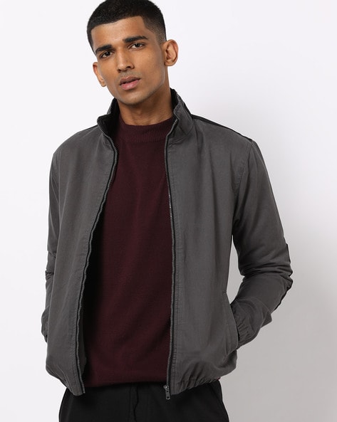 zip front jacket with slip pockets