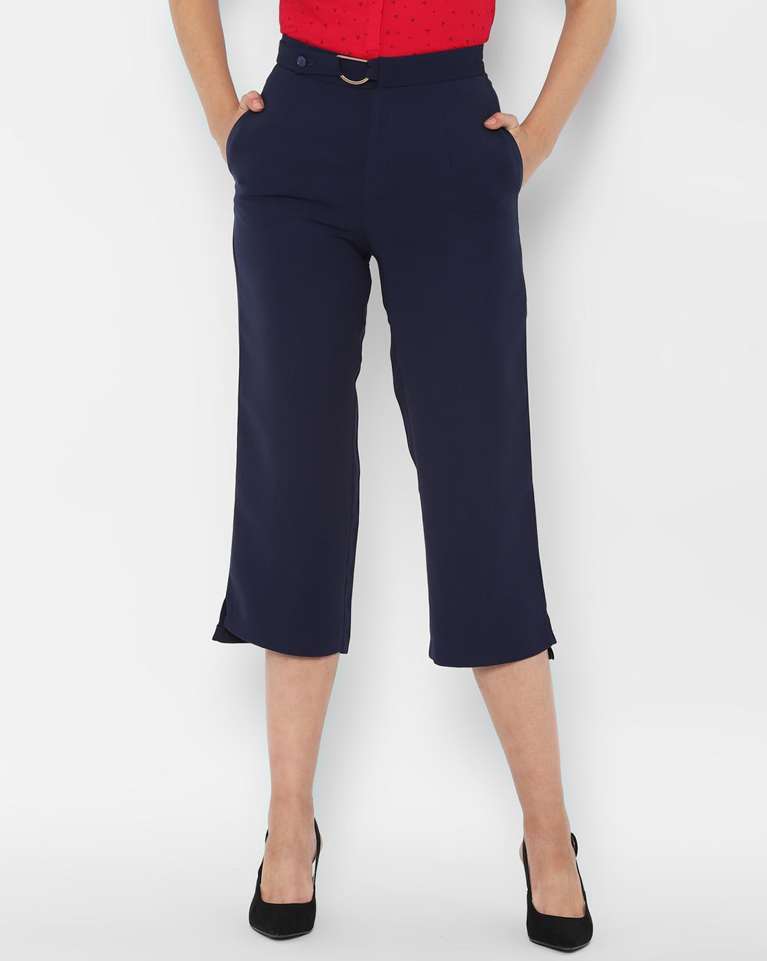 Womens linen kneelength trousers  linen clothes at npstylepl