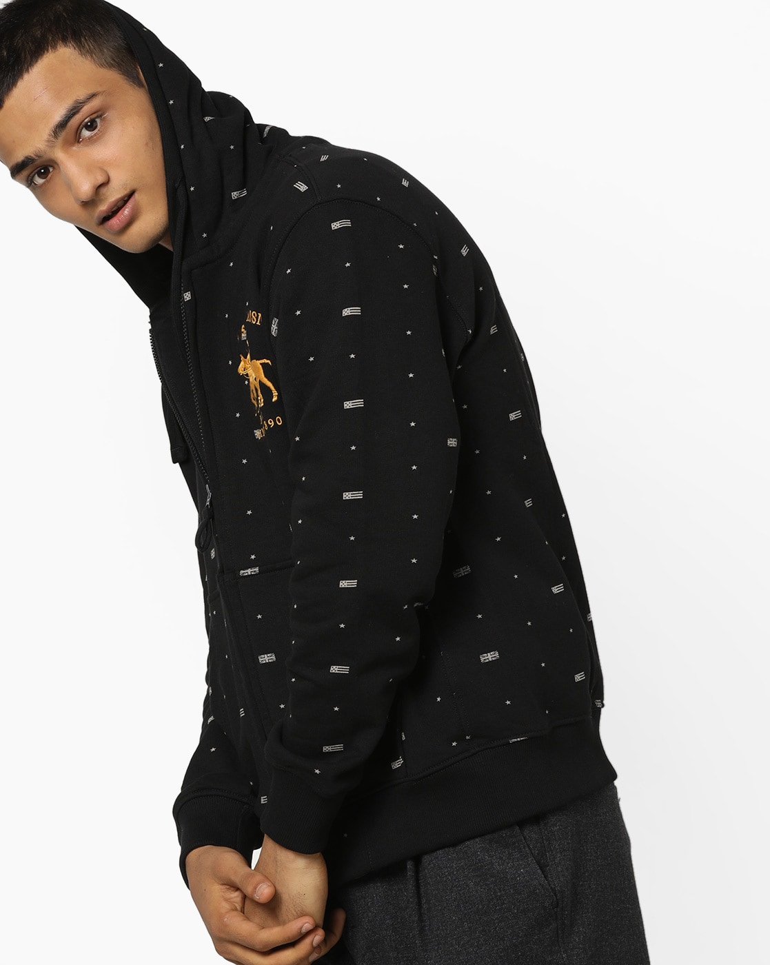 tan polo hoodie