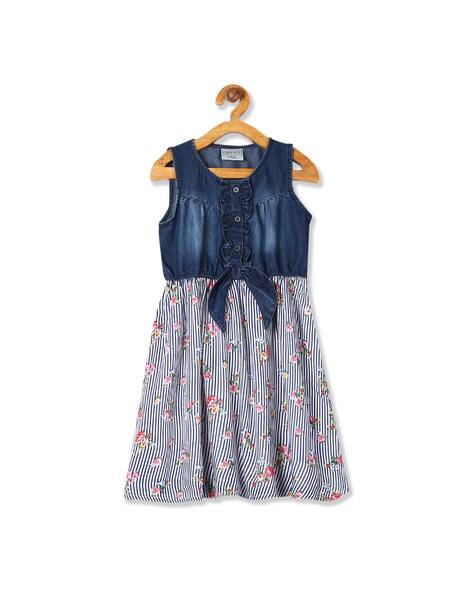 printed denim frocks