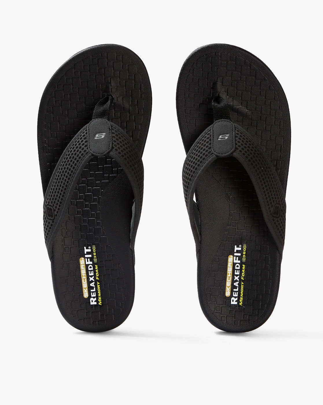 skechers black flip flops