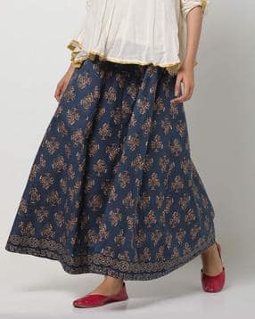 avaasa mix n' match Floral Print Flared Skirt with Tie-Up-picture-31