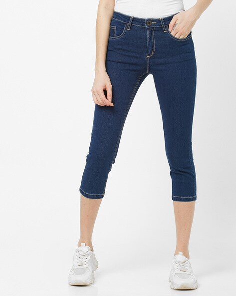 Justice Girls Denim Capri Jeans Size 8 Regular Blue Spring NWOT