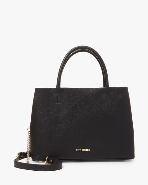 Steve Madden Online Products In Steve Madden Black Stylised Handbag With Detachable Sling Strap