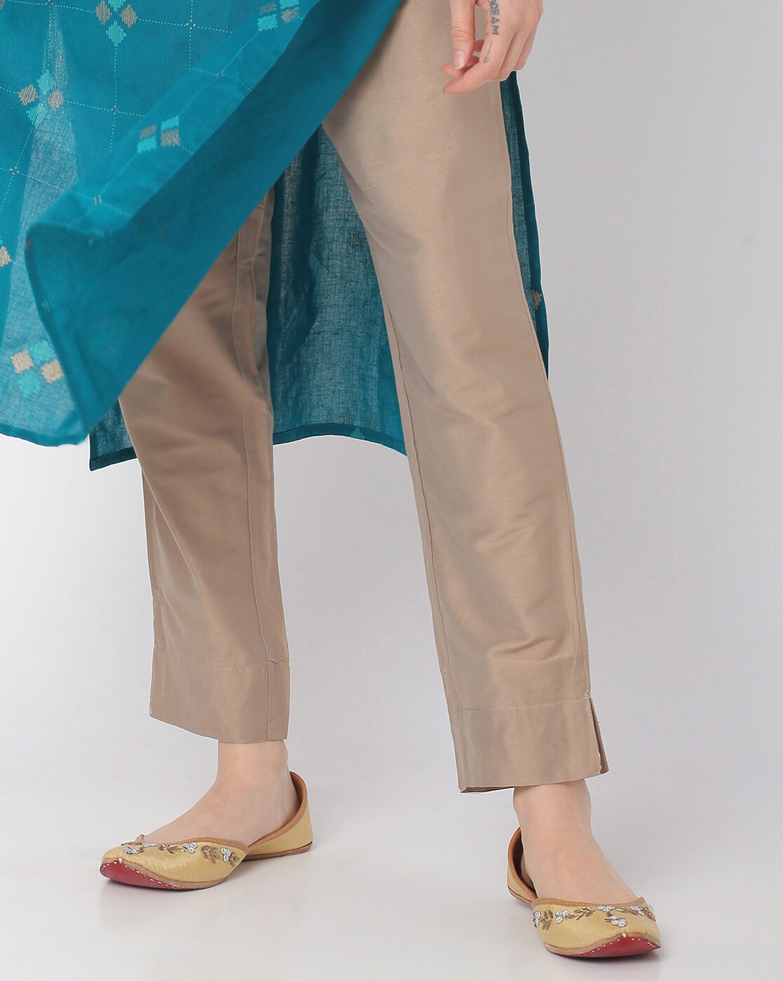 Buy Beige Pants for Women by Go Colors Online