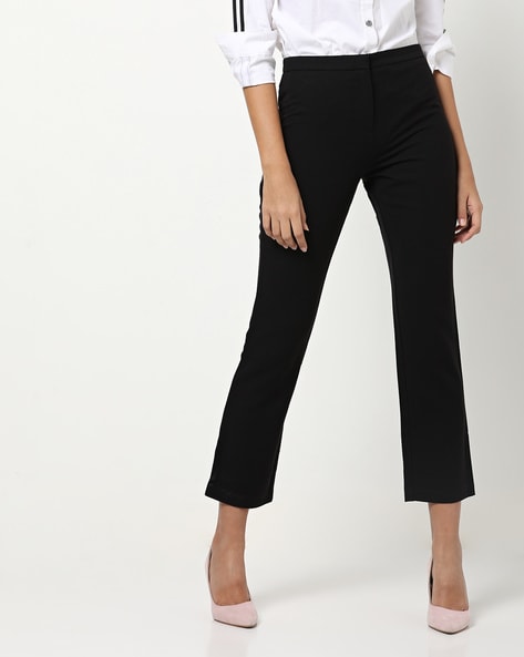 Flat-Front Trousers with Welt Pockets