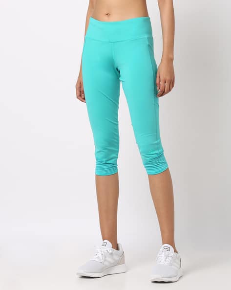Mid-Rise Cropped Leggings with Elasticated Waistband