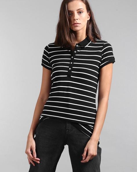 striped polo t shirt women's