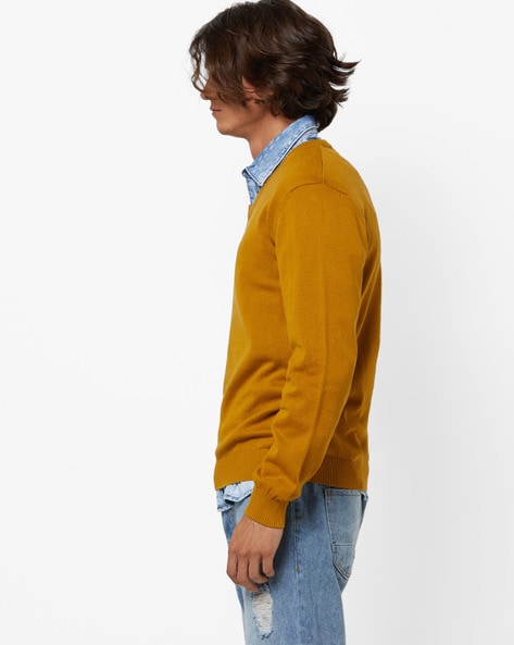 Buy Mustard Yellow Sweaters & Cardigans for Men by JOHN PLAYERS Online