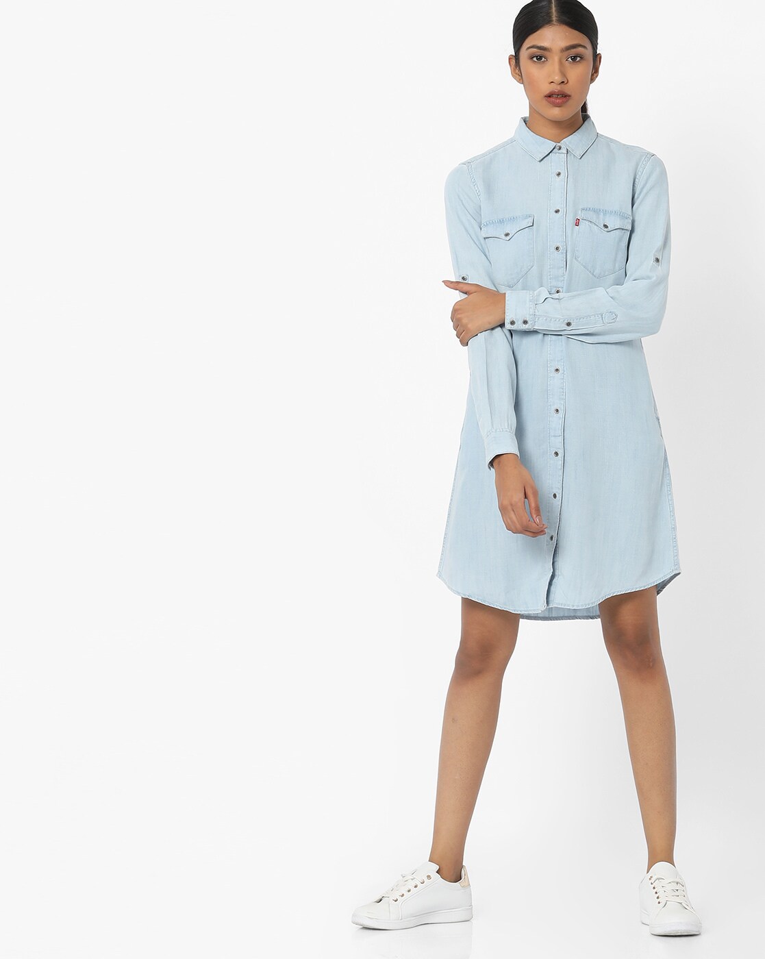 Denim Short Sleeve Dress - Longhorn Fashions