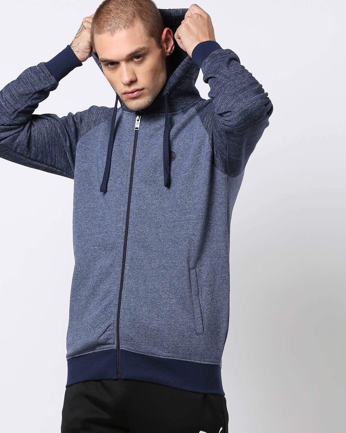 navy blue hooded sweater