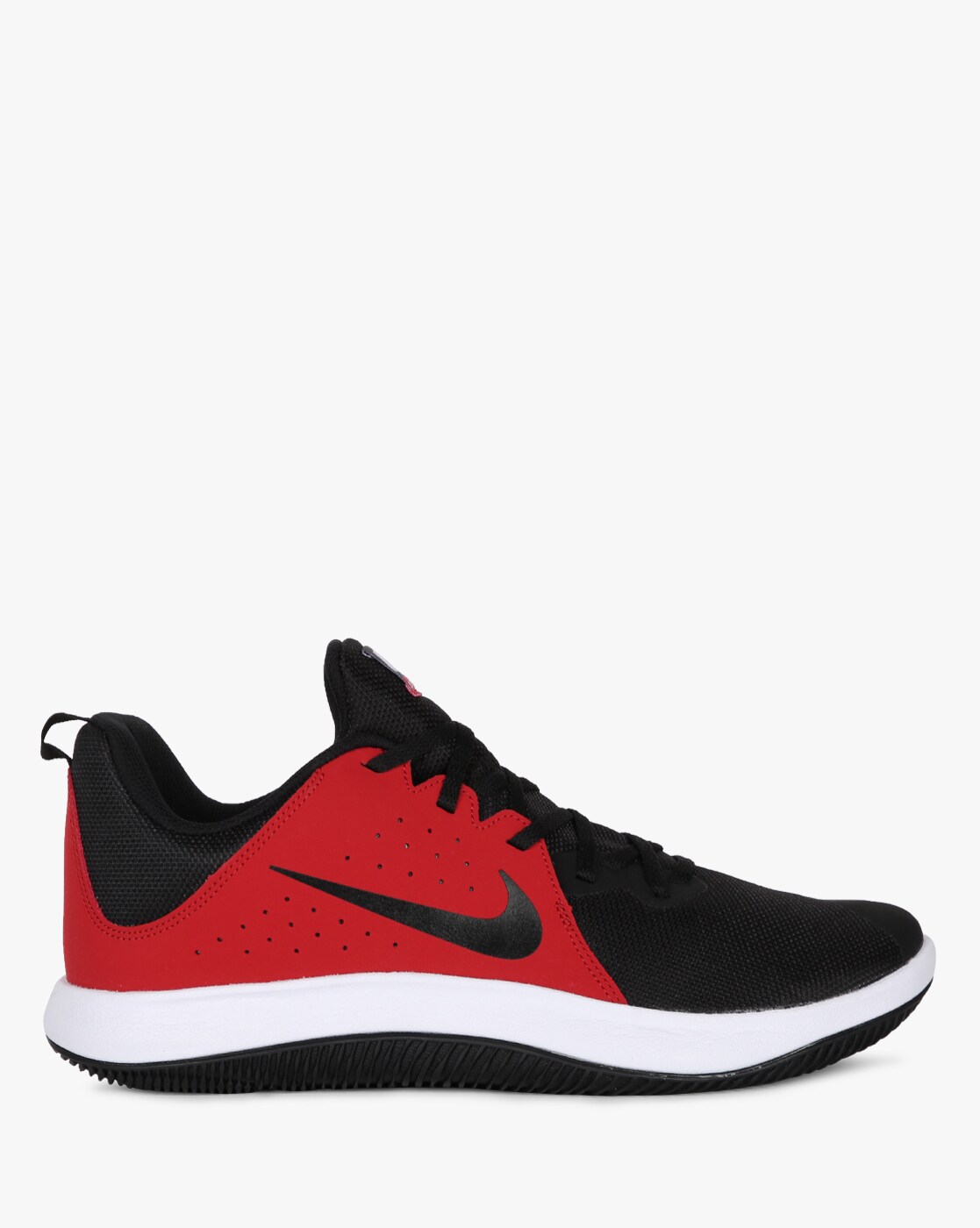 red and black sneakers