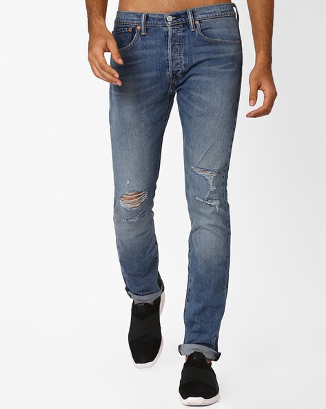 mens levi's 501 distressed jeans