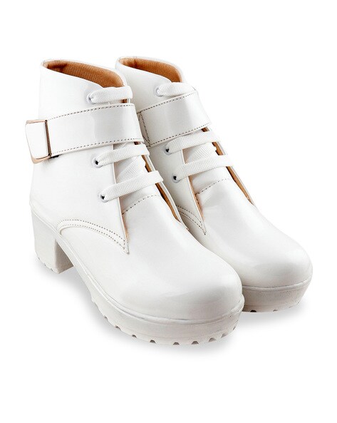 white velcro boots