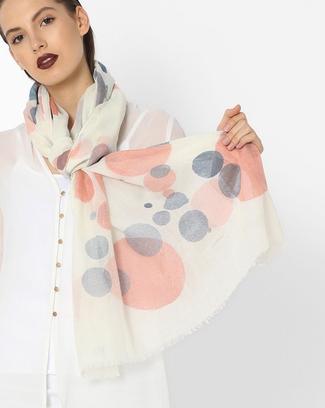 Printed Scarf with Frayed Edges Price in India