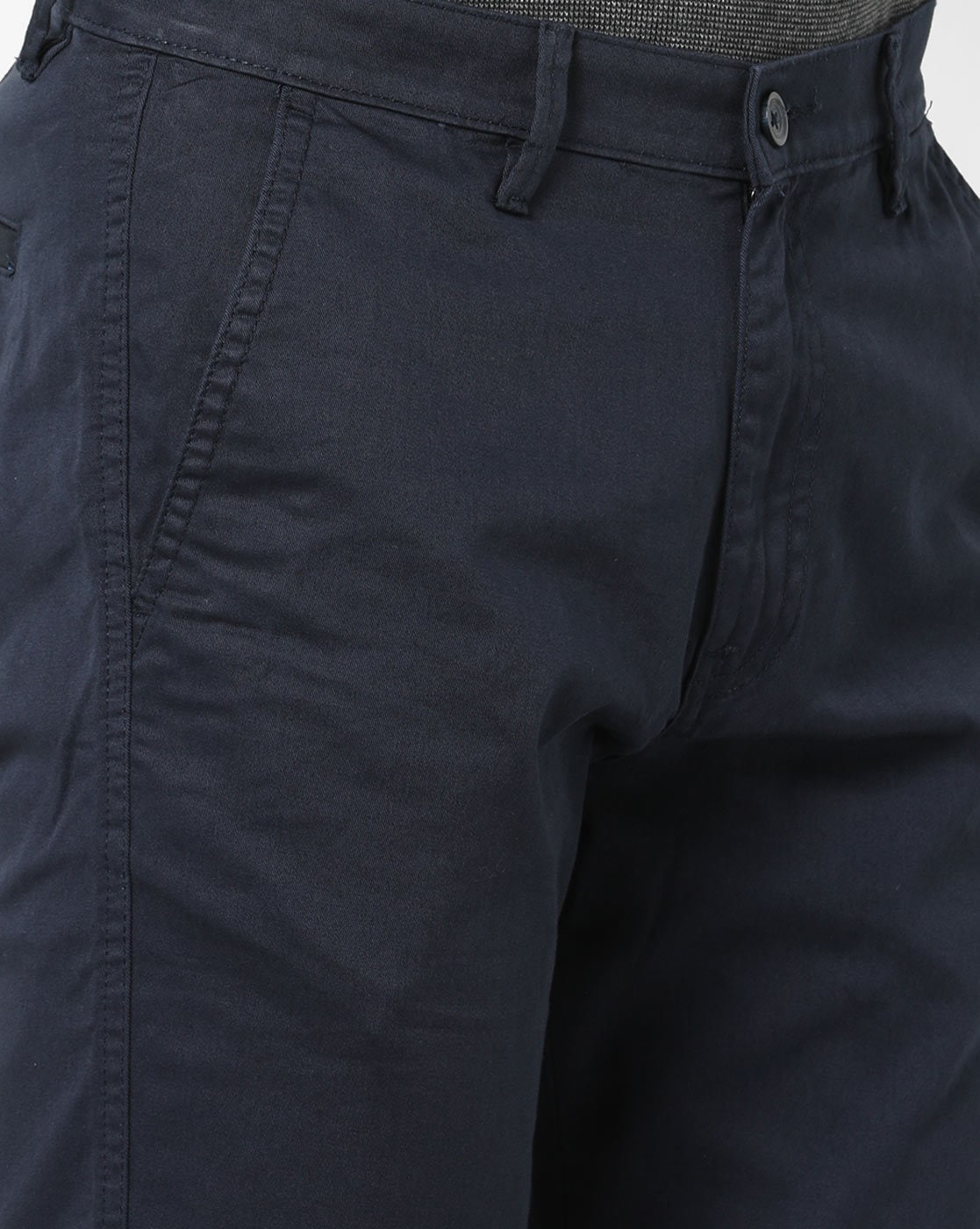 Buy Men Blue Tapered Fit Solid Regular Trousers online  Looksgudin