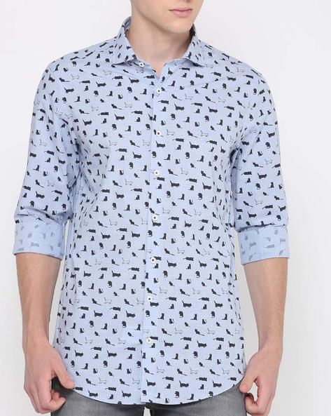 Cat print clearance dress shirt