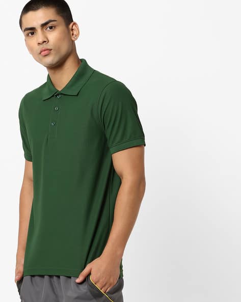 Polo T-shirt with High-Low Vented Hemline