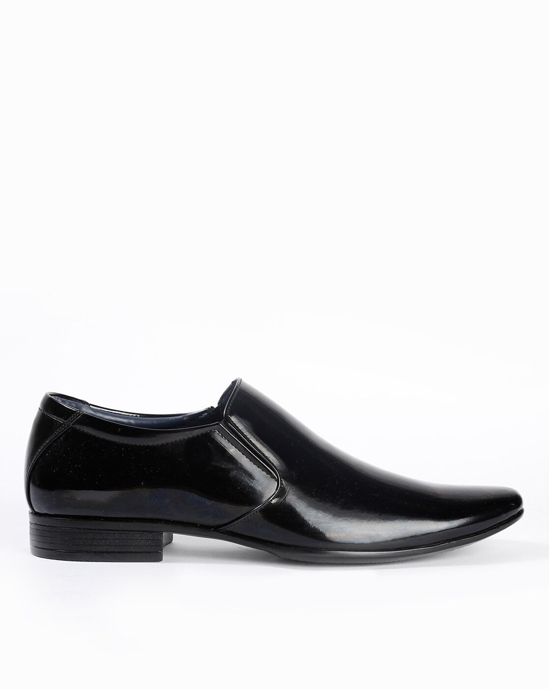 bata black formal shoes